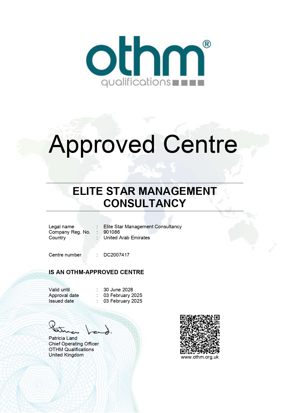 elite star management consultancy othm license